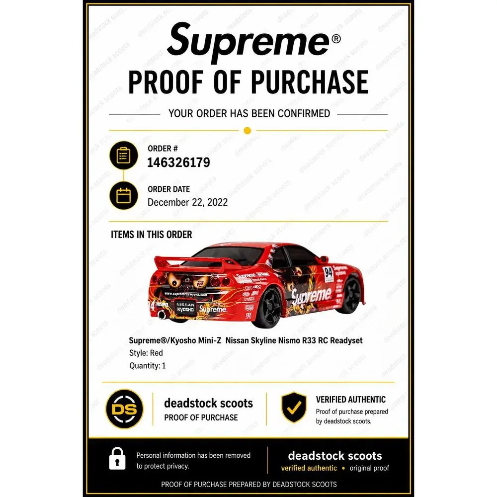 Supreme x Kyosho description brand